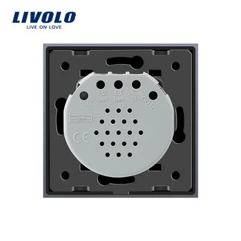 Livolo Standard UE intrerupator, Comutator de Perete, Culoare Gri Panou de Sticlă, Perete Lumina Dimmer Switch, VL-C701D-15