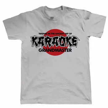 Livrare gratuita Mens de Moda Noua Buton de Cămașă karaoke Maestru de Vânzare Fierbinte bumbac Amuzant mens Tee shirt