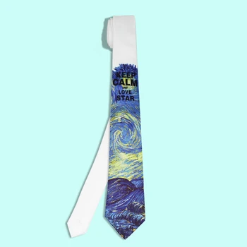 Livrare gratuita moda casual Barbati masculi femei cravată articole pentru acoperirea capului Mirelui Howtotie lui Van Gogh starry sky cravată fular fulare