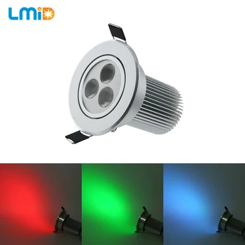 LMID Încastrat LED Lumina Plafon 9W 3*3W RGB Rotund Ultra-Subțire Led Panel Lumina DC12V CONDUS în Jos Lumina