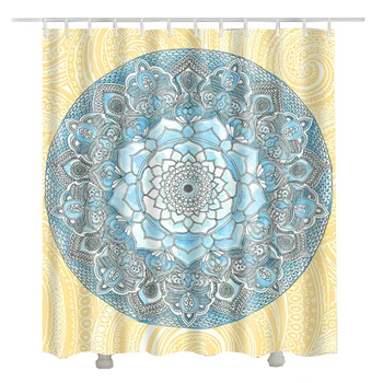 Lotus floare Mandala perdea de duș din poliester tesatura acasă decorative indian baie cortina rezistent la apa