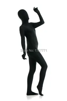 (LS7244)Negru Full Body Strălucitor Lycra Spandex Dresuri Unisex originale Fetish Zentai Costume Costum de Halloween