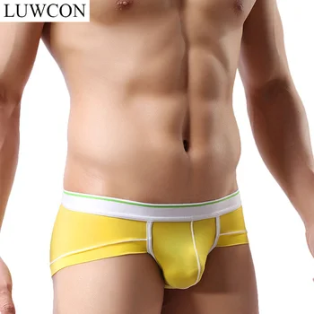LUWCON Brand 4buc/Lot Poliester Lenjerie pentru Bărbați Boxeri Confortabil Respirabil Mens Chiloți Sexy Bărbați Chiloți DK02