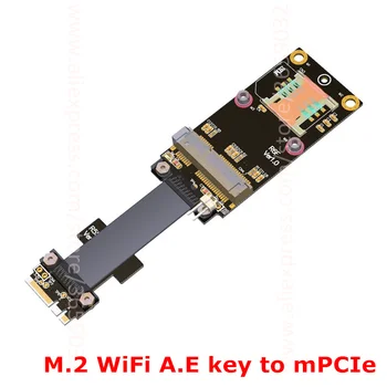 M. 2 WiFi A. E-cheie pentru mini pci e mPCIe placa de retea wireless cablu de extensie adaptor Card Mini pcie, pci-e wifi Bluetooth Coloană