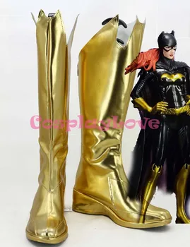 Mai Nou Personalizat Anime Japonez Batman Batgirl Cosplay Pantofi Cizme Lungi De Aur Realizate Manual Pentru Crăciun, Halloween