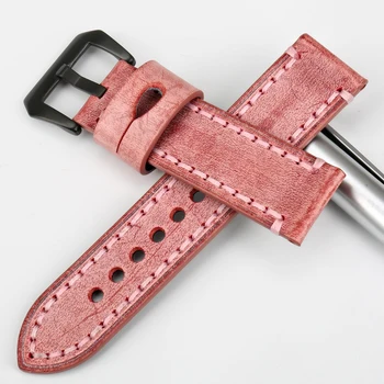 MAIKES Nou design watchbands roșu de moda curea de ceas 22mm 24mm vintage din piele italiană de trupa ceas de ceas accesorii pentru Fosili
