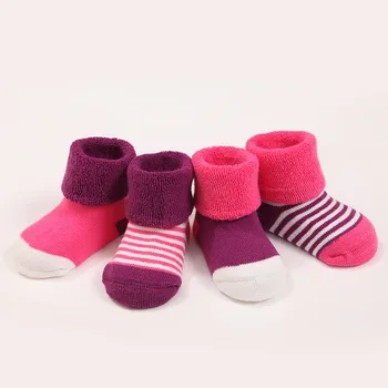 Mama Copii Îmbrăcăminte pentru Copii Șosete Încălzit de Picior Ciorapi 4 Perechi/Lot Tot Sezonul Potrivit Unisex Șosete pentru Copii Copilul Nou-născut Anti-alunecare Șosete