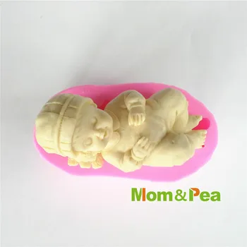 Mama&Mazare 0409 Transport Gratuit Băiețel în Formă de Silicon Săpun Mucegai Tort de Decorare Tort Fondant 3D Mucegai Alimente Grad Silicon Mucegai