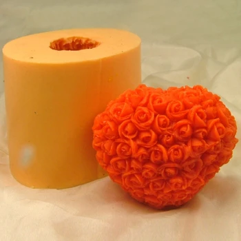 Manual de mucegai silicon pentru tort de nunta de decorare mucegai 3D inima de trandafir lumanare formularul de ziua îndrăgostiților săpun formă de rășină S0237AX25