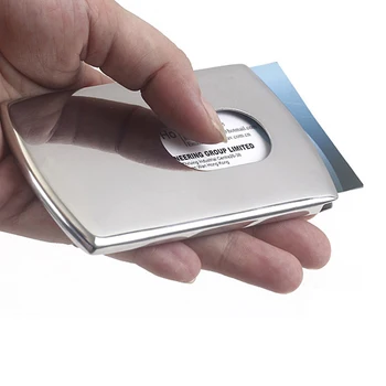 Manuale portabile de tip push din Oțel Inoxidabil de Afaceri carte de titularul portofel caz pentru bărbați