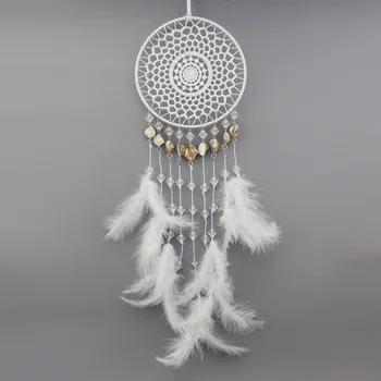 Mare 15*50cm Nou Originalitate Dreamcatcher coajă de cristal Clopoteii de Vant Stil Indian cu Pene Pandantiv Dream Catcher Cadou