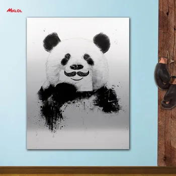 Mare Arta de Perete Panda Amuzant Portret Panza Pictura Pentru Camera de zi de Decorare Acasă Pictura in Ulei Pe Panza Pictura pe Perete nu fram