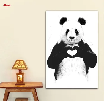 Mare Arta de Perete,Panda ,Restaurant studiu Dormitor Decor Perete Pictură în ulei Print Frumos poza perete pentru camera de zi nici un cadru concis