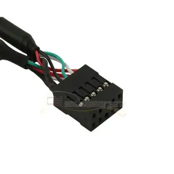 Mare-Q 5pcs 10 Pini Placa de sex Feminin Antet pentru a Dual USB 2.0 de sex Feminin Cablu Adaptor cablu de 50cm
