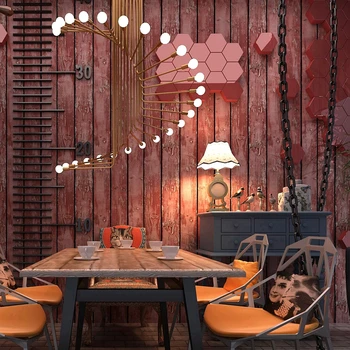 Marea mediterană Imitație de Lemn Bord 3D Tapet Living Room Cafe Restaurant de Moda Decor Decor de Perete din PVC rezistent la apa Fundal