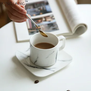 Marmorat negru și alb ceramic cana cana cana de cafea