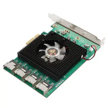 Marvell 88SE9215 Chipset 16 Porturi SATA 6G PCI Express Controler Card PCI-e SATA III 3.0 cu mini sas la 4 cabluri sata