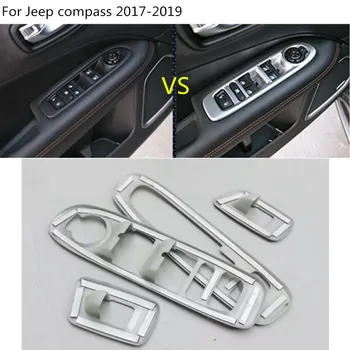 Masina corp styling cotiera Balustrada interioara usa Geam comutator capac panou ornamental cadru 4buc Pentru Jeep compass 2017 2018 2019