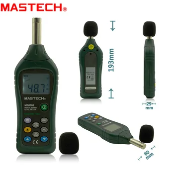 MASTECH MS6708 Portabile Industriale Sunet Digital la Nivel de Metru Decibel Tester 30~130dB Analog Afișaj Bar Înapoi Lumina