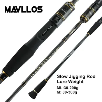 Mavllos Lent Jigging Tijă de Pescuit C. W. 30-200g/80-300g Lumina Ultra Ridicat de Carbon Pescuit Turnare Tijă Filare 45cm Tijă Mâner
