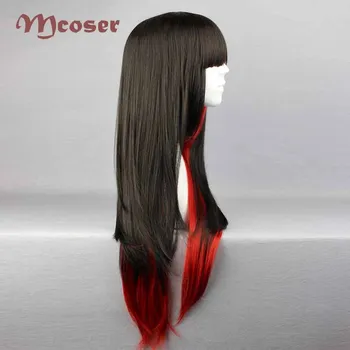 MCOSER 70cm Păr Lung și Negru Roșu Amestecat peruca de Culoare Sintetic de Înaltă Temperatură Fibre PERUCA din Par-280