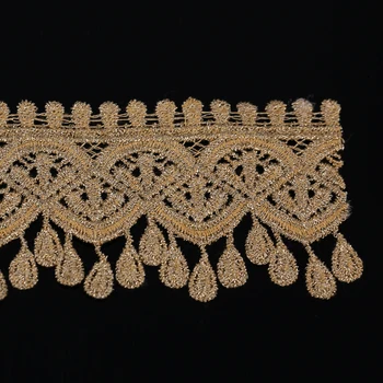 Metalic de aur Brodate Tunderea Scrapbooking Africane Dantelă Panglică Motiv de Nunta Ornamente în Relief Aplicatiile de Cusut 20yd/T1185