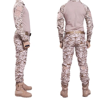 Militare Uniforma Multicam Luptă Camasa Si Pantaloni De Uniformă De Luptă W/ Genunchi Si Cot Tampoane De Camuflaj Haine De Vânătoare Costum Ghillie Tren