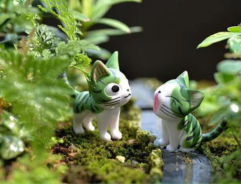 Mini pisica in miniatura figurine jucarii animale desene animate statuie Modele Bonsai de Gradina Mici Ornament Peisaj Home & Garden Decor