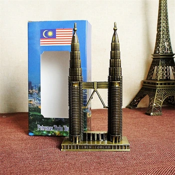 Mini World Architecture Malaezia Petronas Twin Towers Din Metal Model Cadouri Pentru Copii Colectie De Arta Meșteșugurilor Decor Acasă Suvenir