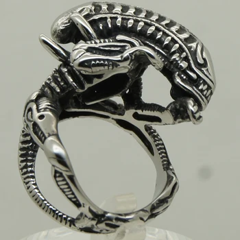 Misto barbati/baiat 3D alien skull barbati/baiat 316L din oțel inoxidabil rocky biker ring