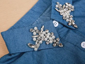 Moda Vintage Alb Jumătate Tricou Detașabilă de Înaltă calitate de cristal de sex feminin bluza guler Fals top Bluze Peter pan Guler Detasabil