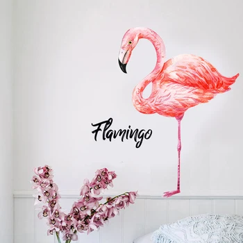 Modern Nordic autocolante de perete Flamingo Pink room Decor Acasă accesorii Pasăre acuarelă autocolant vinilo comparativ living diy