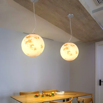 Modern, simplu restaurant agățat lumini personalitate creatoare Nordic circulară dormitor lămpi lunar living Pandantiv Lumini