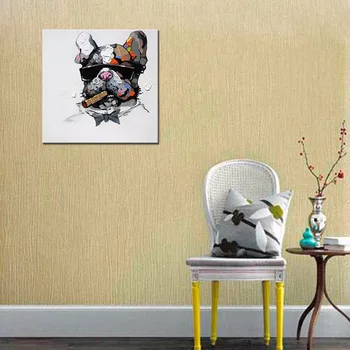Moderne de Animale Pictură în Ulei Rece Nefumători Dog Pure de Mână Pictate Abstract Câine Panza Pictura pentru Camera Copil Decorative Neînrămate