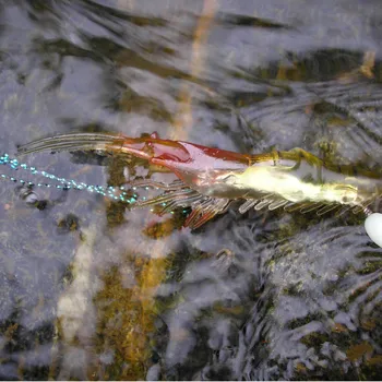 Momeli de pescuit Creveți Moale Momeala de Mare Imitație Artificială Cârlig Strălucire Luminos Creveti Momeala 100 mm 6g