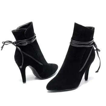 MORAZORA 2018 Toamna de înaltă calitate turma pantofi de femeie stilet subțire, pantofi cu toc de 8.5 cm subliniat deget de la picior negru glezna cizme