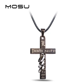 MOSIU 12/buc Fierbinte Anime Death Note Aur Negru de Metal Colier Cruce Pandantiv Logo-ul Cosplay Accesorii Bijuterii pot Drop-shipping