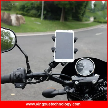 Motociclete pe Ghidon ghidon Rail Mount Universal de Prindere Suport de Telefon Mobil cu Bandă de Cauciuc pentru 5.6-6.8 inch Telefoane Inteligente