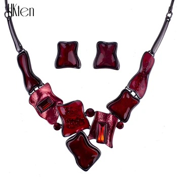 MS1504784 Moda Bijuterii Seturi de Înaltă Calitate, Seturi de Colier Pentru Femei Bijuterii de Cristal Roșu Rășină Design Unic Partid Cadou