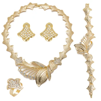 MuKun indian bijuterii de Culoare de Aur indian Bijuterii de Nunta Set Nupțial Dubai Rochie Accesorii Seturi de Bijuterii Africane Margele Bijuterii Set