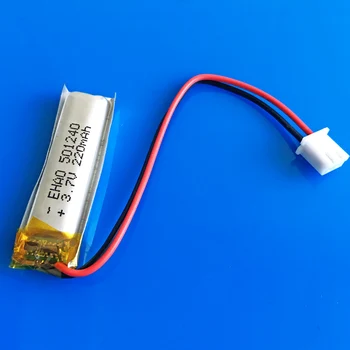 Multe 10buc 501240 JST 2,5 mm 3.7 V 220mAh litiu-polimer li-ion reîncărcabilă baterie Lipo pentru MP3 GPS bluetooth setul cu cască video stilou