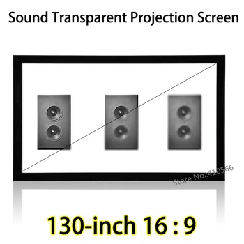 Multimedia Ecran de Cinema 130inch 16x9 HDTV Acustic Transparent Ecrane de Proiectie DIY Cadru Negru
