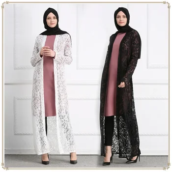Musulman Dantela Deschide Abaya Plin Rochii Cardigan Kimono Gol Afară De Robă Lungă, Rochii Jubah Orientul Mijlociu Ramadan Arabe Islamice Îmbrăcăminte