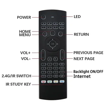 MX3 MX3-L cu iluminare din spate Air Mouse T3 Smart Remote Control 2.4 G RF Wireless Keyboard Pentru X96 tx3 mini A95X H96 pro Android TV Box