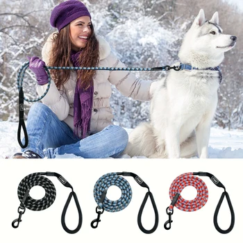 Nailon Reflectorizante Lesa Caine Pet de Formare Lesă de Siguranță 6ft Lung Alpinism Coarda Câine de Plumb Pentru întreprinderile Mici Mijlocii Mari Câini