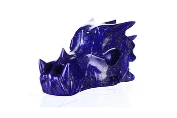 Natural Lapis Lazuli Sculptate Dragon Skull Rock Skull Vindecare Reiki