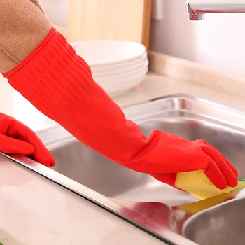 Natural latex mănuși de înaltă calitate 40CM Prelungit rosu Curat mănuși de lucru de Ulei rezistente la Acid și alcaline mănuși de Protecție