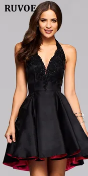 Negru de Calitate de Top de Moda noua toamna sexy rochie fără mâneci Gât adânc V agățat fără mâneci rochie de seara, rochie de petrecere LZ-37