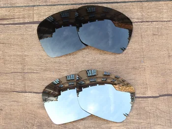 Negru Gri & Chrome Silver 2 Perechi Polarizat Lentile de Înlocuire Pentru Reclamant Pătrat ochelari de Soare Cadru UVA si UVB