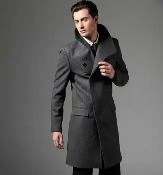 Negru gri casual cu maneca lunga haină de lână pentru bărbați 2018 jachete si paltoane de sex masculin mens lână paltoane rochie de iarnă șanț scurt sacou
